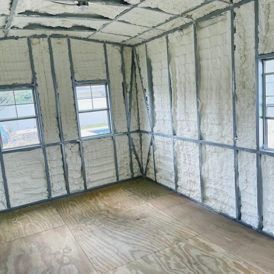 Closed-cell spray foam insulation applied to wall cavities in a residential project in Mount Juliet